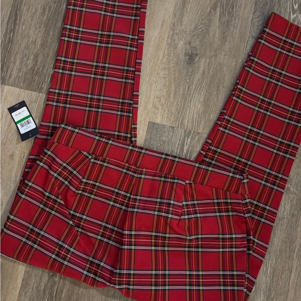 Tommy Hilfiger Red Plaid Pants Sz L NWT - Picture 7 of 7